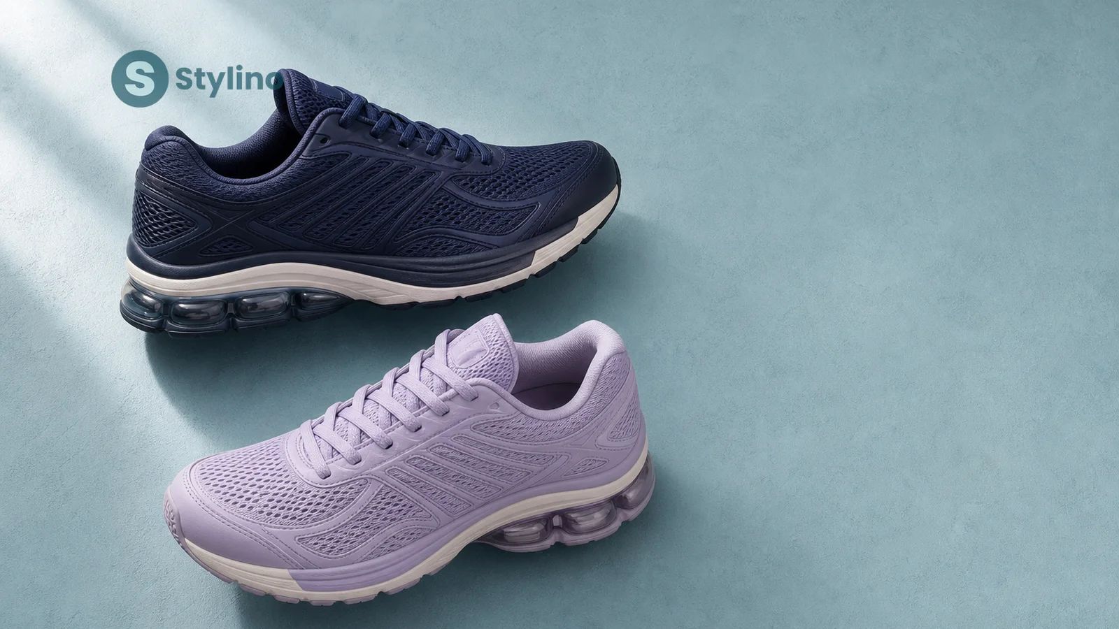 Two ASICS GEL running shoes on a Mediterranean-toned surface for the Cyprus price guide