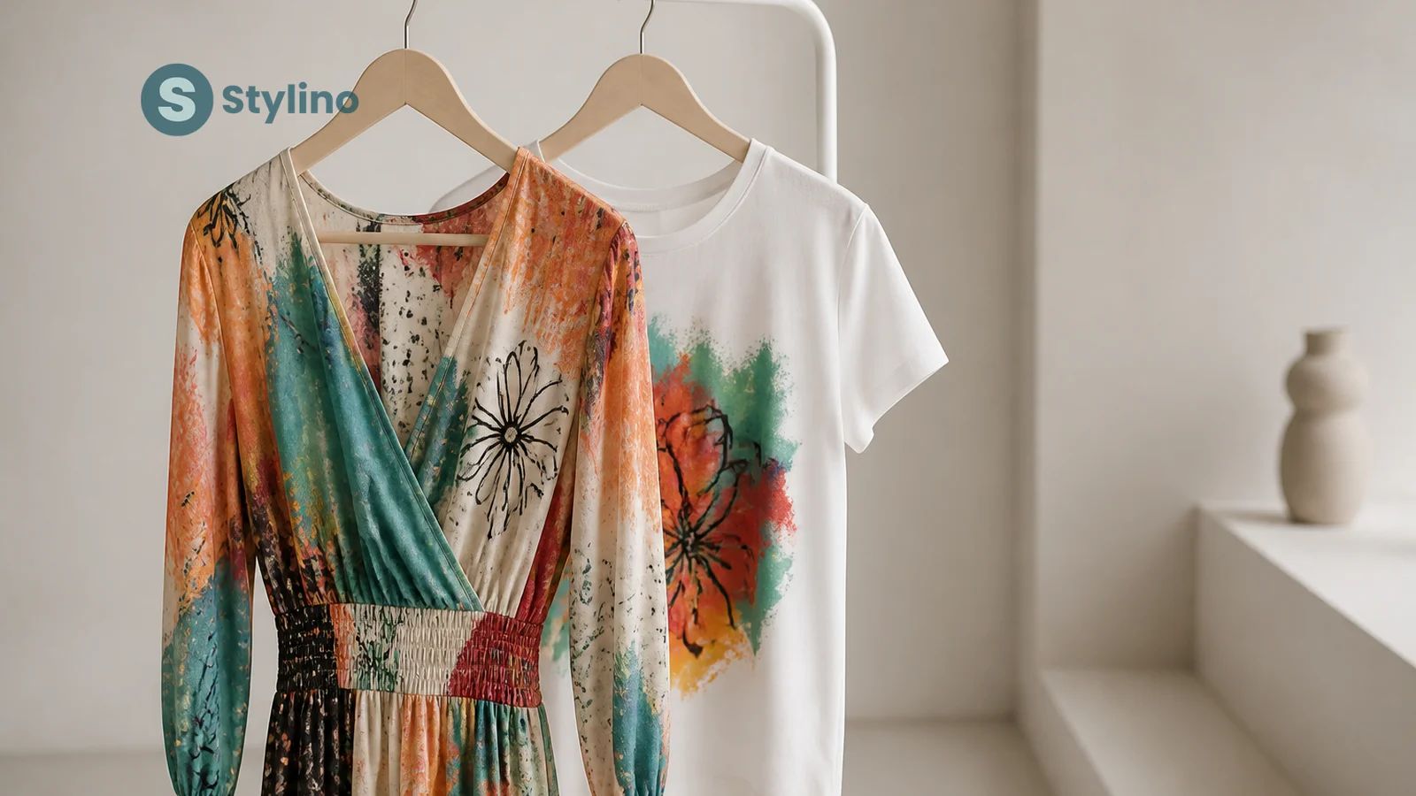 Desigual printed clothing care guide with colorful garments and washing instructions