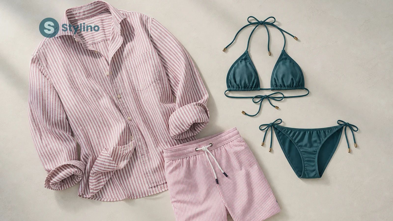 Resort wardrobe summer 2026 essentials — luxury swimwear, linen shirts, and beach accessories for Cyprus