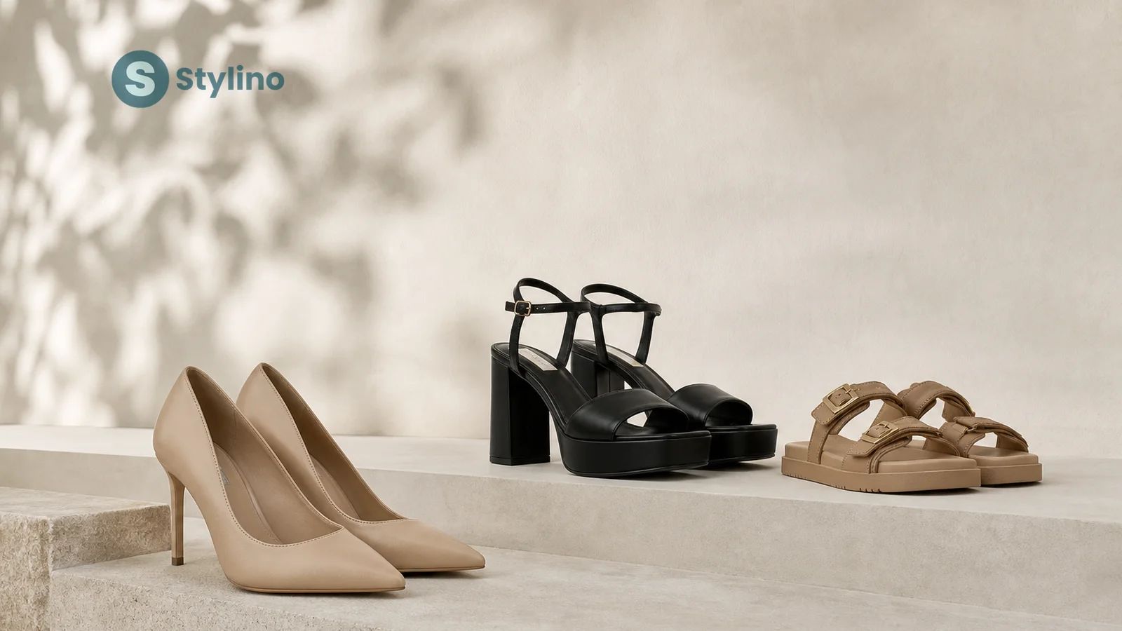 Σύνθεση τάσεων Steve Madden SS26 με πλατφόρμες kitten heels jelly παπούτσια και στρας details
