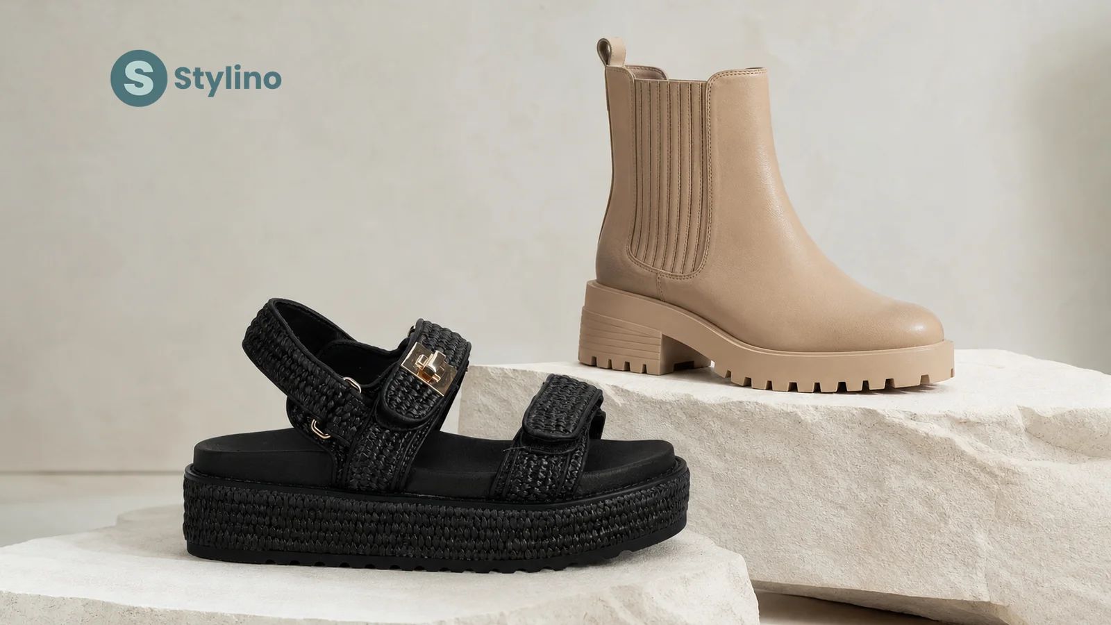 Μπότες Steve Madden σε editorial σύνθεση για τον οδηγό μπότων Κύπρου