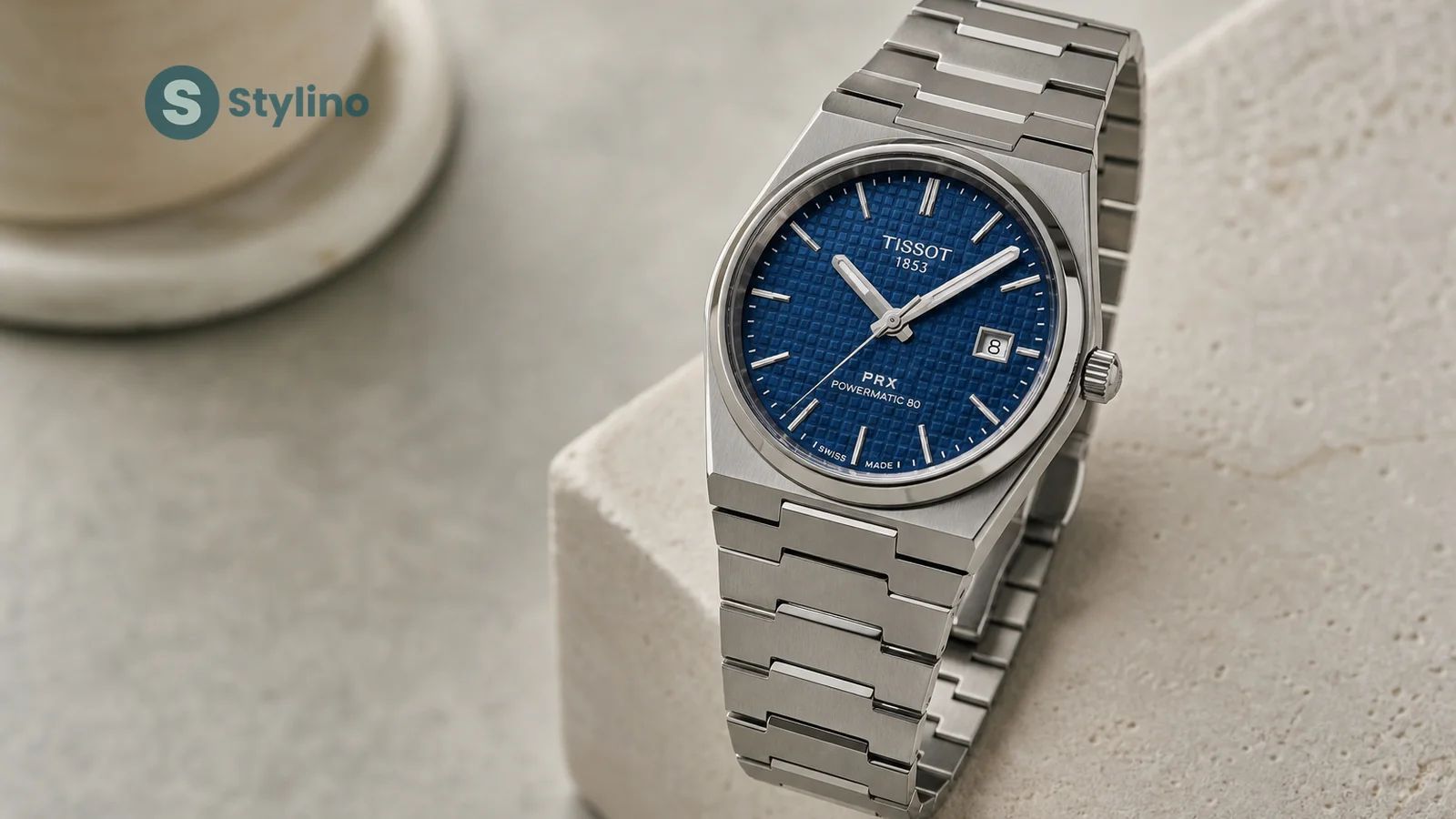 Tissot Powermatic 80 movement guide — Swiss automatic watch mechanism on teal editorial background