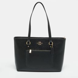 Coach Station Black Leather Tote