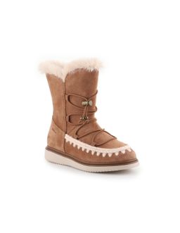 Geox Thymar Suede Παιδικές Μπότες Χιονιού με Φερμουάρ Καφέ J944FB00022C6627
