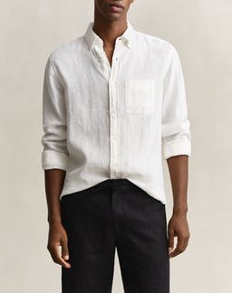 GANT ΠΟΥΚΑΜΙΣΟ ΜΜ REG GMNT DYED LINEN SHIRT 3G3240120-110 White