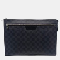 Louis Vuitton Black Leather Graphite Pochette 24H Clutch