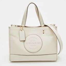 Coach Dempsey Carryall Off White Leather Tote